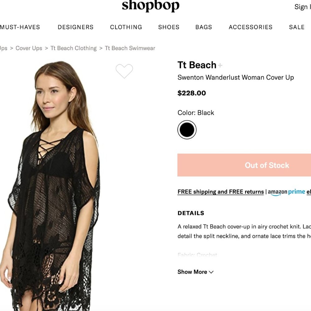 SwimSuit Lace Coverup Tt Beach